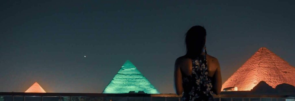 Pyramids at Night: Sound and Light Show at Giza Pyramids